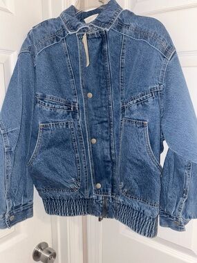 Universal Thread Blue Denim Jacket with Elastic Hem